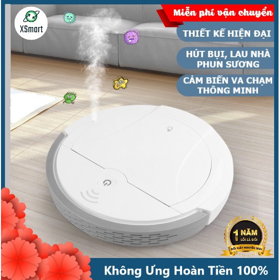 Robot Hút Bụi Lau Nhà Kiêm Máy Phun Sương ES09 Nâng Cấp Chống Va Đập Siêu Thông Minh Tự Động Làm Ẩm, Sạch Sàn Nhà