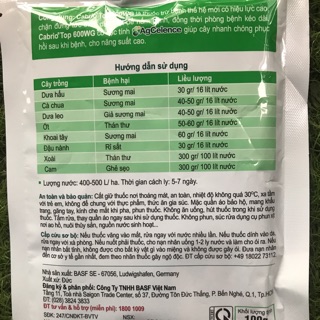 Cabrio Top 600WG | Quy cách gói 100gr - Chính hiệu BASF (Đức)