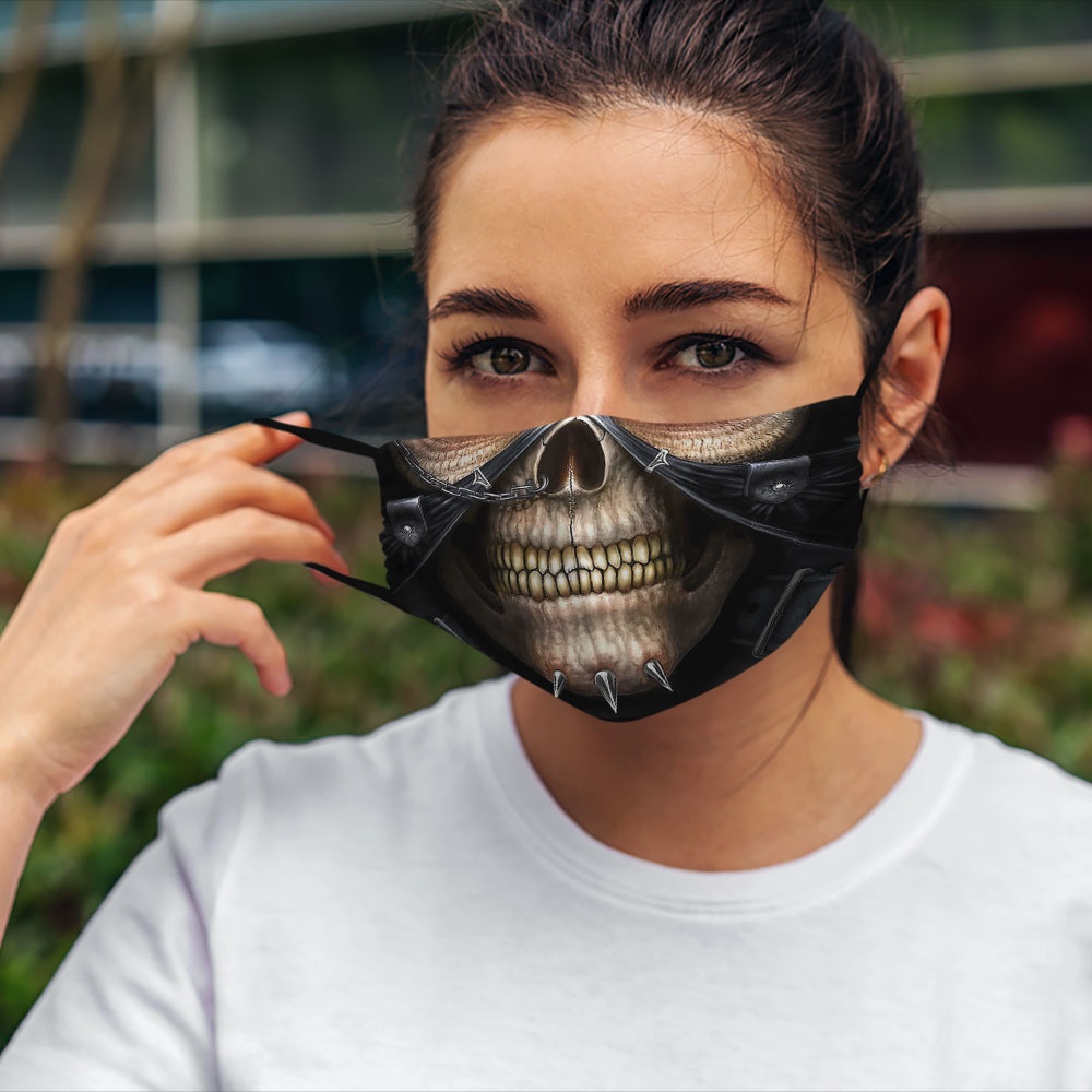 khẩu trang vải cotton 2 lớp SKULLS_1295 CARTWELL dây đeo mềm, đeo thoải mái,  dễ thở, thoáng khí