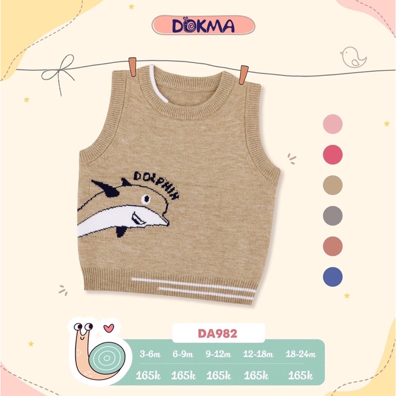 Áo gile Len Dokma hàng chất vải mềm mại ,hình ngộ nghĩnh giữ ấm cho bé