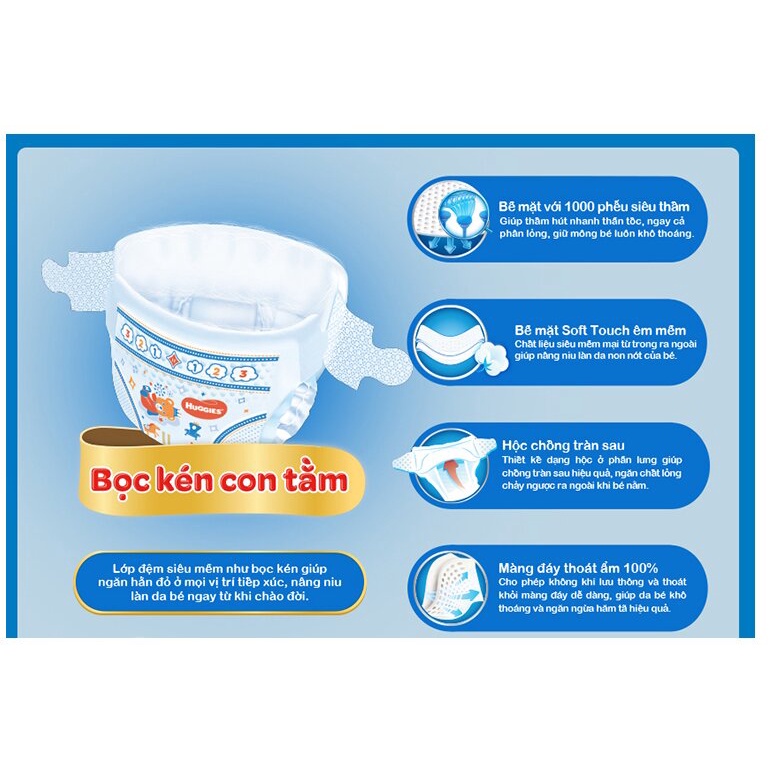 Khuyến mãi tặng thêm  khăn giấy ướt huggies -  Tã dán HUGGIES DRY M48 - NSX 21/01/2021