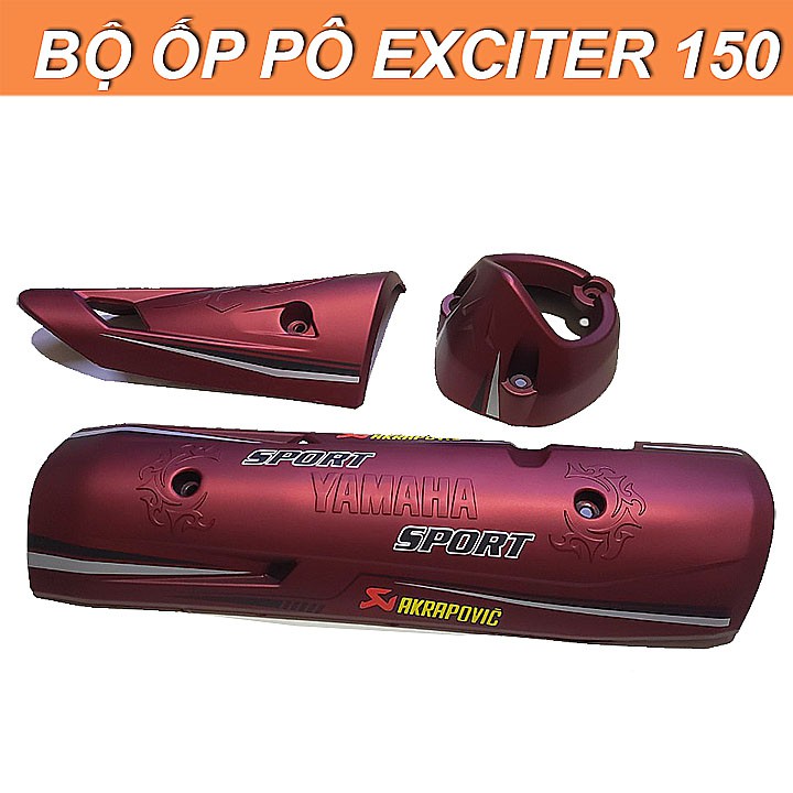 BỘ ỐP PÔ RỜI VÀ CHỤP PÔ EXCITER 150 - ĐỎ ĐÔ NHÁM