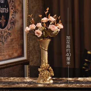 Bình hoa gốm sứ màu vàng kim