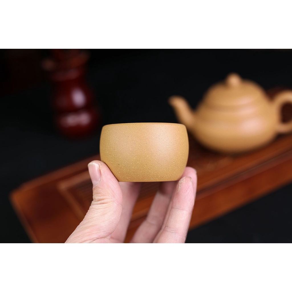 Chén Tử Sa Nghi Hưng 60 ml Họa tiết Chim Cây (Hoàng Kim Đoạn Nê)