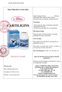  Viên sụn cá mập UBB Cartiligins - Chai 100 viên