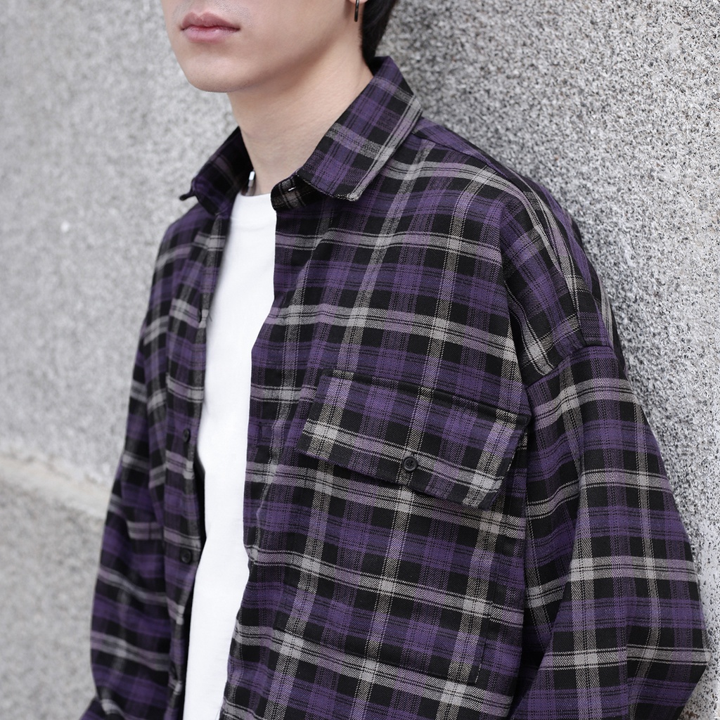 Áo Sơ Mi Flannel Three Hundred Màu Tím