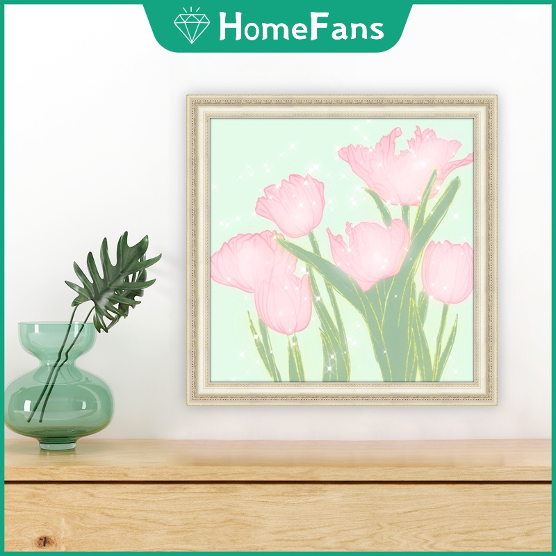 Bộ Tranh Đính Đá 5D Họa Tiết Hoa Hồng/ Cây Cối Độc Đáo Kích Thước 40x40cm/50x50cm DIY Dùng Trang Trí Nhà Cửa