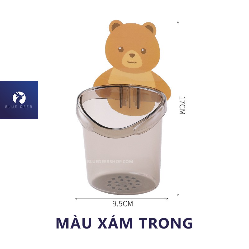 [Mã SKAMSALE03 giảm 10% tối đa 50K đơn 200K] Cốc Gấu Dán Tường Keo Siêu Dính - Ly Đựng Bàn Chải Đánh Răng – BLUE DEER