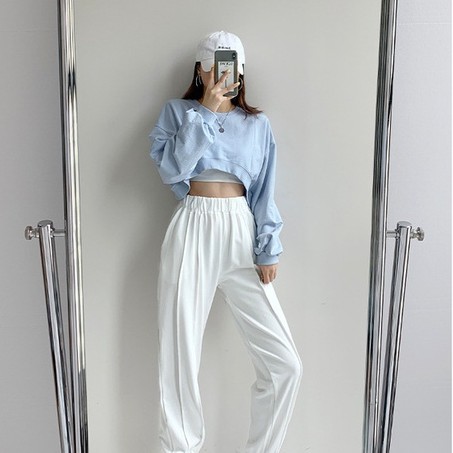 NZN Áo Sweater Tay Dài Cổ Tròn Màu Sắc Đơn Giản Cho Nữ