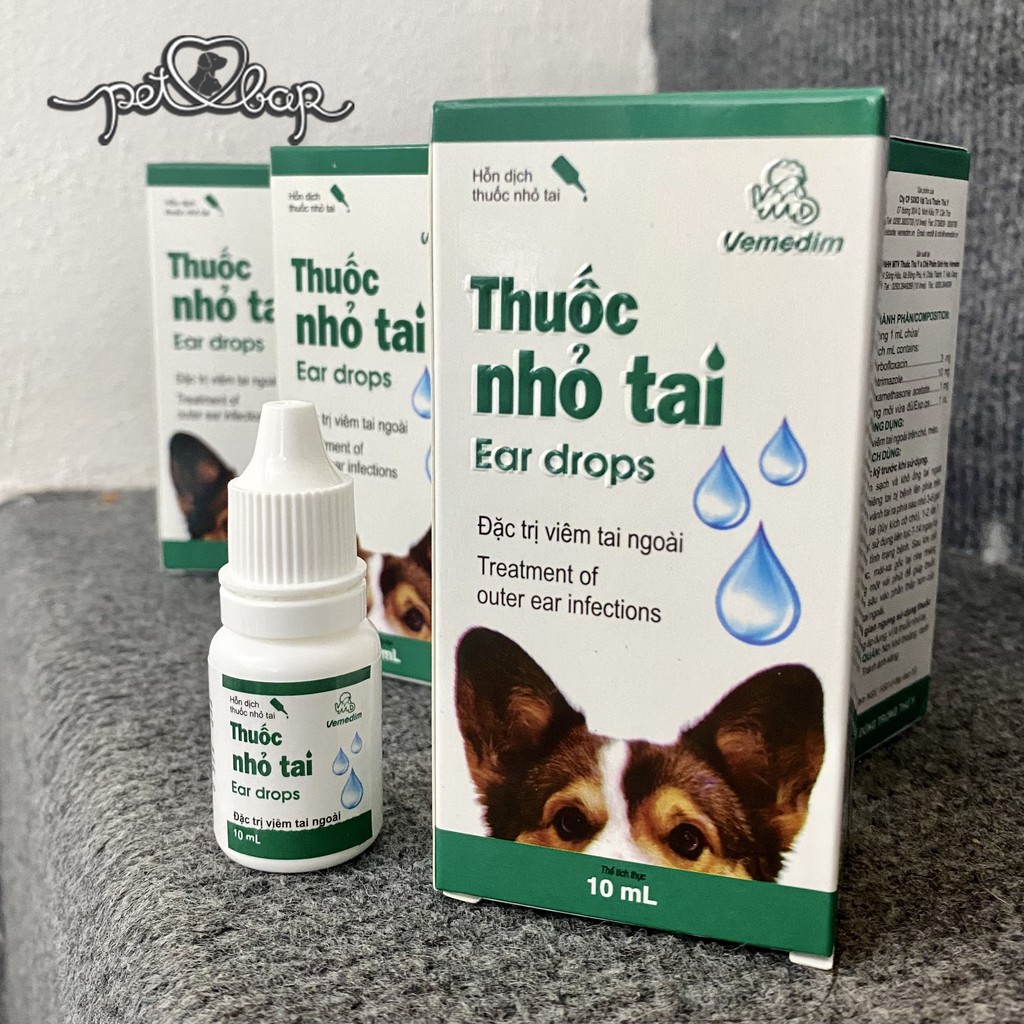 [Mã PET50 giảm 10% - tối đa 50K đơn 250K] Thuốc nhỏ tai cho thú cưng phòng và điều trị các bệnh về tai VEMEDIM 10ml