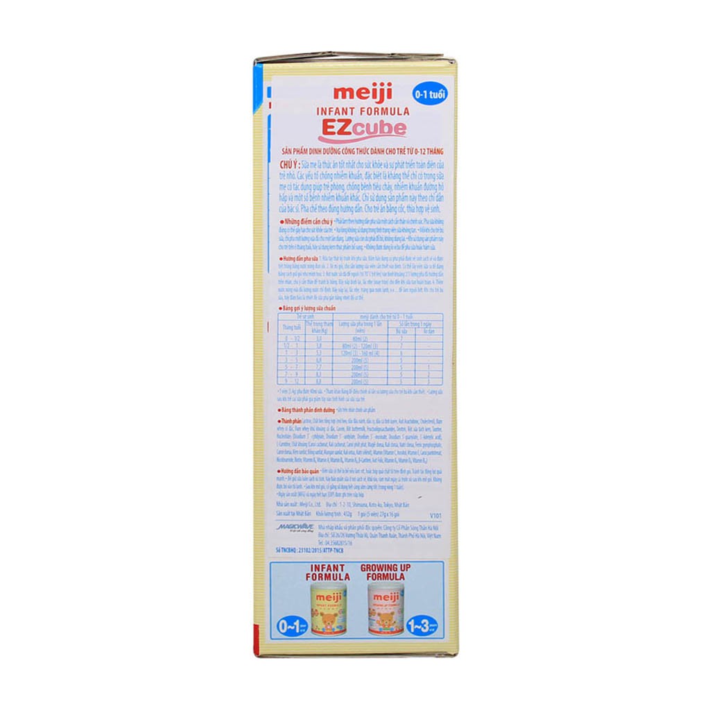 [CHÍNH HÃNG] Sữa Meiji Thanh 0-1 Infant Formula EZcube Hộp 432g