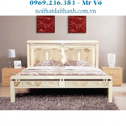 Giường ngủ sắt hộp kiểu gỗ – DT13