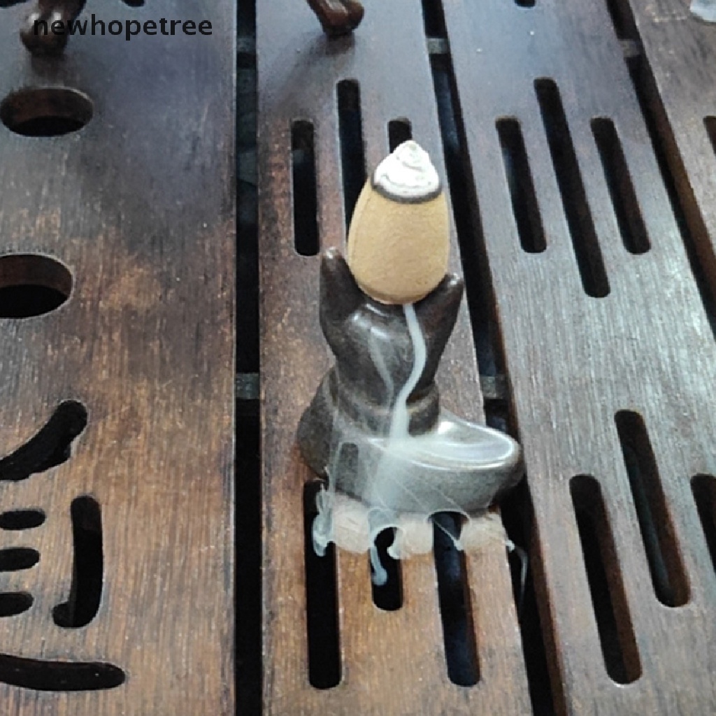 Thác Khói Trầm Hương Bằng Sứ Hình Nón Họa Tiết Hoa Sen / Phật Giáo Độc Đáo Giá Đỡ