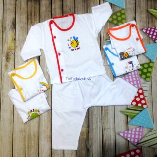 Set 5 bộ sơ sinh bác sĩ dài trắng tht