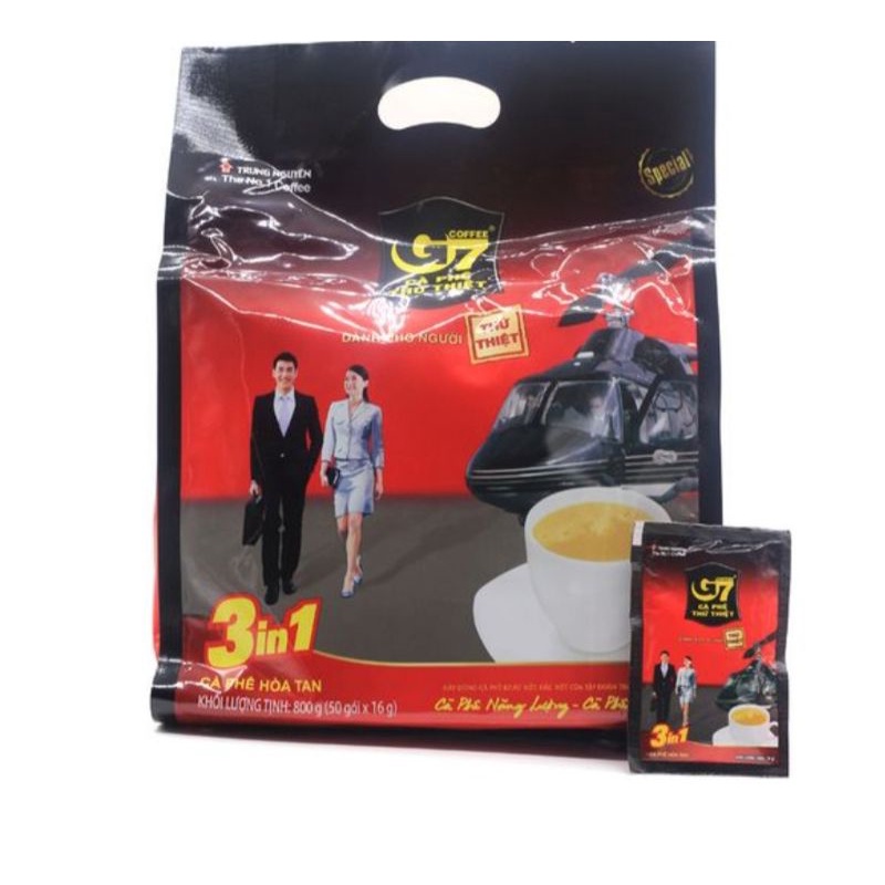 Cafe G7 mẫu mới . Cafe Trung Nguyên hoà tan 3in1 ( bich 50 gói / 16g) | BigBuy360 - bigbuy360.vn