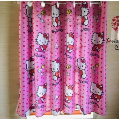 Rèm vải dày kitty trái tim chiều cao 2.7m nhiều kích thước ( giá bán 1 tấm )