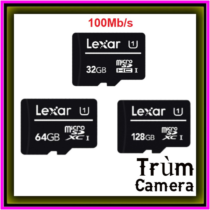 Thẻ nhớ Camera 32GB 64GB 128GB Lexar Class 10 tốc độ 100Mb/s - Chính Hãng bảo hành 5 năm