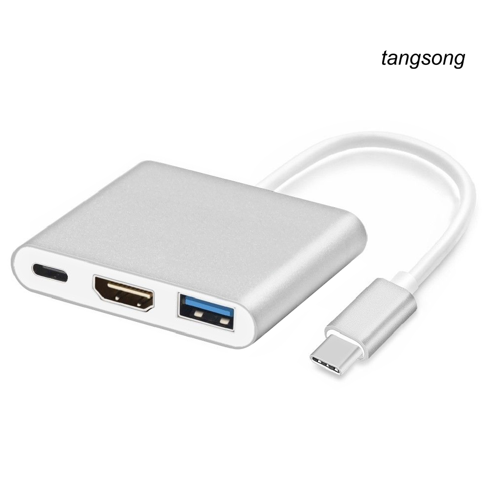 Cáp Chuyển Đổi Ts-3 Trong 1 Usb 3.1 Type C Sang 4k Hdmi-Compatible Usb 3.0