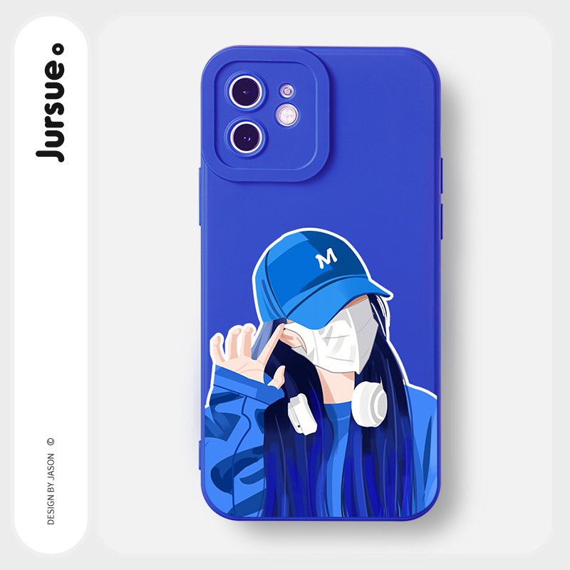 Ốp lưng JURSUE mềm hoạt hình cặp đôi dễ thương đẹp Cho iPhone 14 13 12 11 Pro Max SE 2020 X XR XS 8 7 ip 6S 6 Plus Y2274