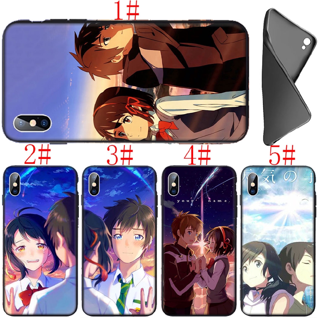 Ốp điện thoại mềm họa tiết phim anime Your Name cho iPhone XR XS Max 11 Pro Max