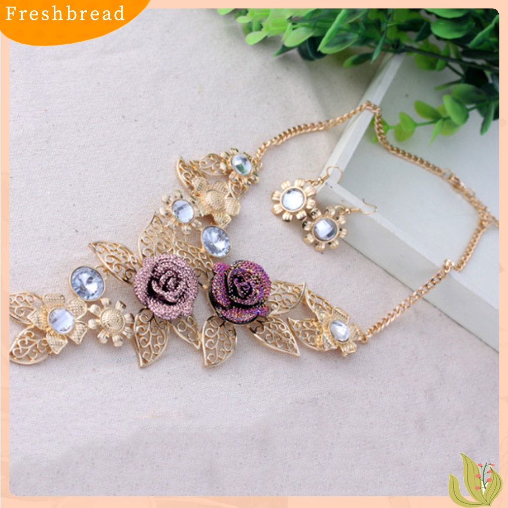 Bộ Đồ Thời Trang Thiết Kế Dễ Thương Cá Tính| Bộ Vòng cổ + Bông Tai HìNh Lá ĐíNh Đá Xinh XắN