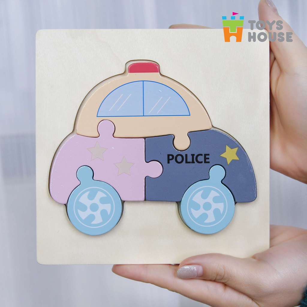 Tranh đồ chơi ghép hình 3D bằng gỗ mẫu ô tô cho bé phát triển trí tuệ Toys House