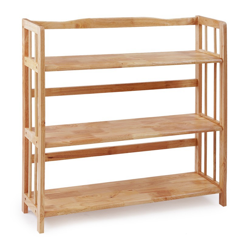 Kệ sách gỗ cao su 3 tầng rộng 40,50,63,80,90 cm
