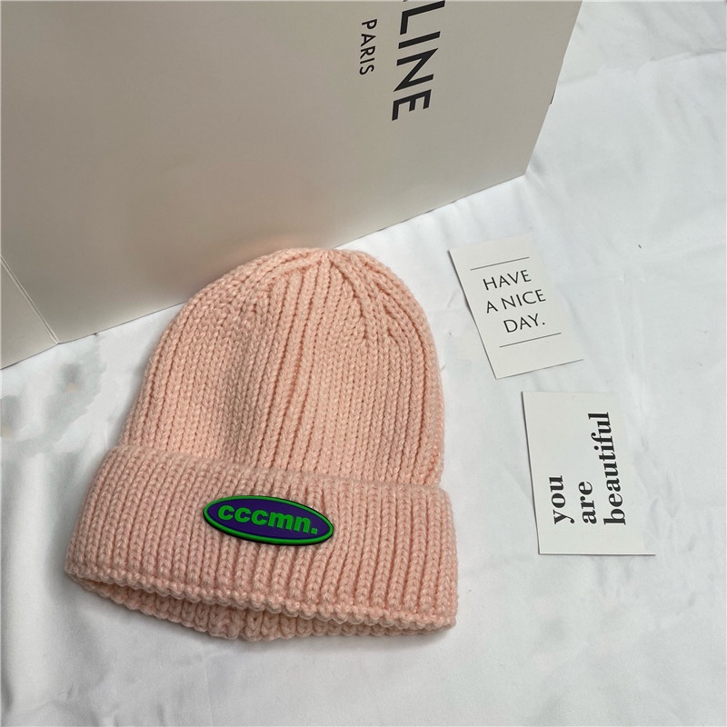 Mũ len giữ ấm bảo vệ tai màu sắc ngọt ngào xinh xắn cho nữ