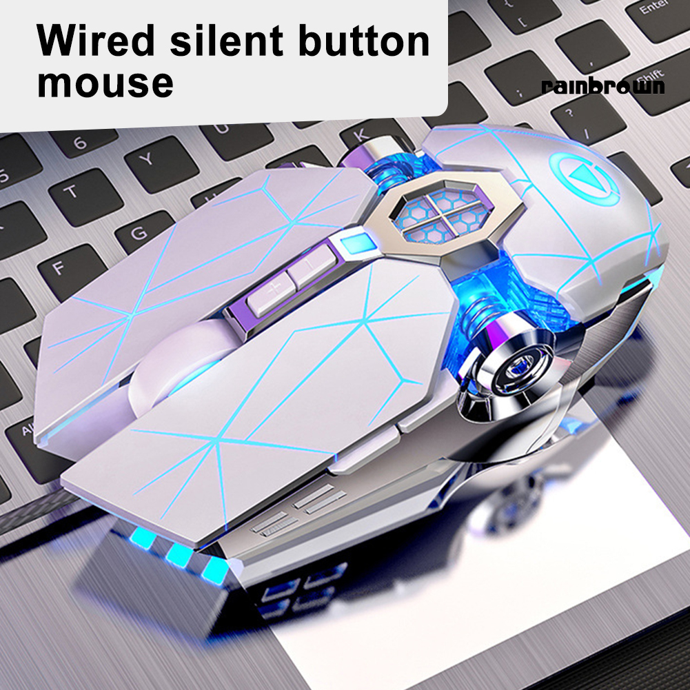 Wired Mechanical USB 7 Buttons LED Backlit Mute Gaming Mouse Mice for PC Laptop /RXDN/