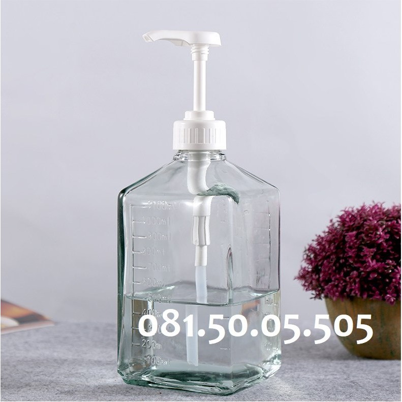 (erale) Bình bơm siro thủy tinh có vòi định lượng 10ml đựng dung dịch, siro, sữa tắm,... ( mỗi lần xịt 10ml)