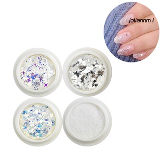 [Hàng mới về] Phụ kiện kim sa hinh ngôi sao/ mặt trăng/ trái tim trang trí cho móng tay DIY