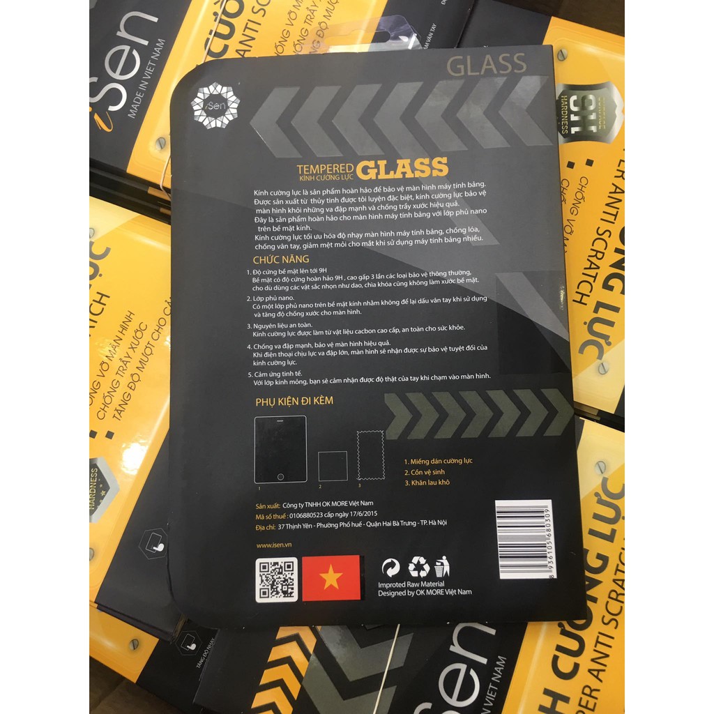 Kính cường lực isen iPad 4/5/6/mini/ mini4
