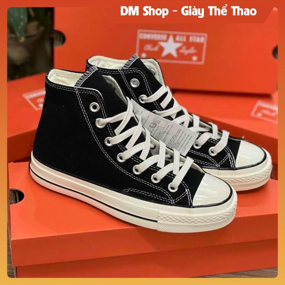 Giày thể thao 𝐂𝐎𝐍𝐕𝐄𝐑𝐒𝐄 1970s cổ cao thấp, Giày CV Đen Trắng Mũi bóng Chuẩn lót xanh DM Shop