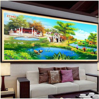 Tranh Treo Tường KT 60x90 - Tranh Quê Hương Treo Phòng Khách Chất Liệu Gỗ - Tranh Treo Hoàn thiện về chỉ cần treo