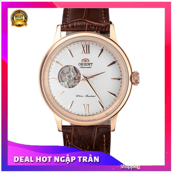 Đồng Hồ Orient Cơ Nam Lộ Tim Lộ Tim Tự Động Automatic Máy Nhật Japan Vàng Hồng Dây Da