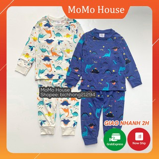 Combo 2 bộ thu đông cho bé hình khủng long chất vải cotton