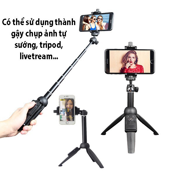 Gậy Chụp Hình, Gậy Tự Sướng Kiêm Chân Tripod YT-9928 Nhỏ Gọn Kèm Tay Remote Bluetooth | BigBuy360 - bigbuy360.vn