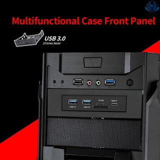 【enew】Multifunctional Extended CD Driver Panel 5.25/3.5'' Floppy Front Panel with Type-C Dual USB3.0 Ports SD TF Card Slot
