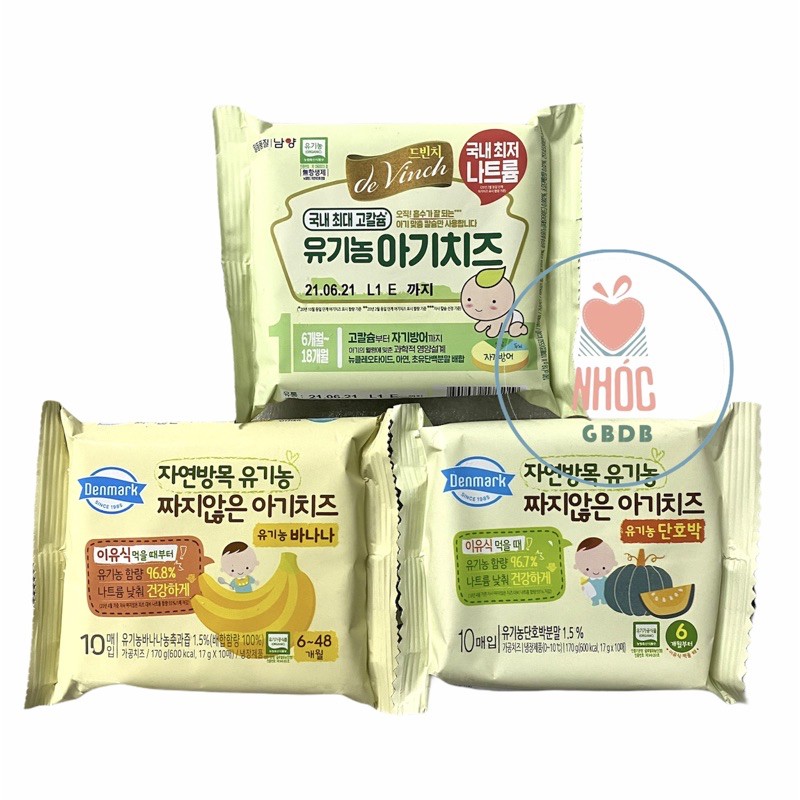 [10/23] Phô mai tách muối hữu cơ Hàn Quốc cho bé 6m+ gói 10 miếng (gửi kèm đá khô)