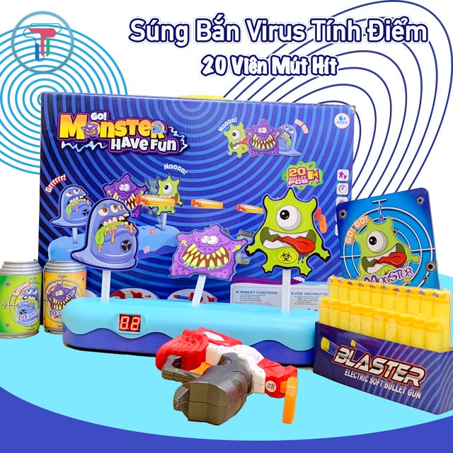 Súng Bắn Ma Bắn Virus Tính Điểm 20 Viên Mút Hít - SB520