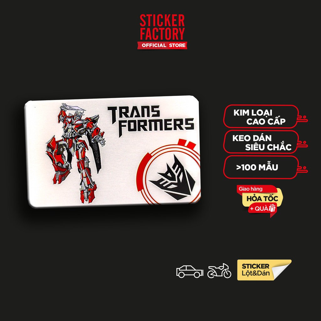 Sticker hình dán metal thẻ Transformer - Rule The Earth