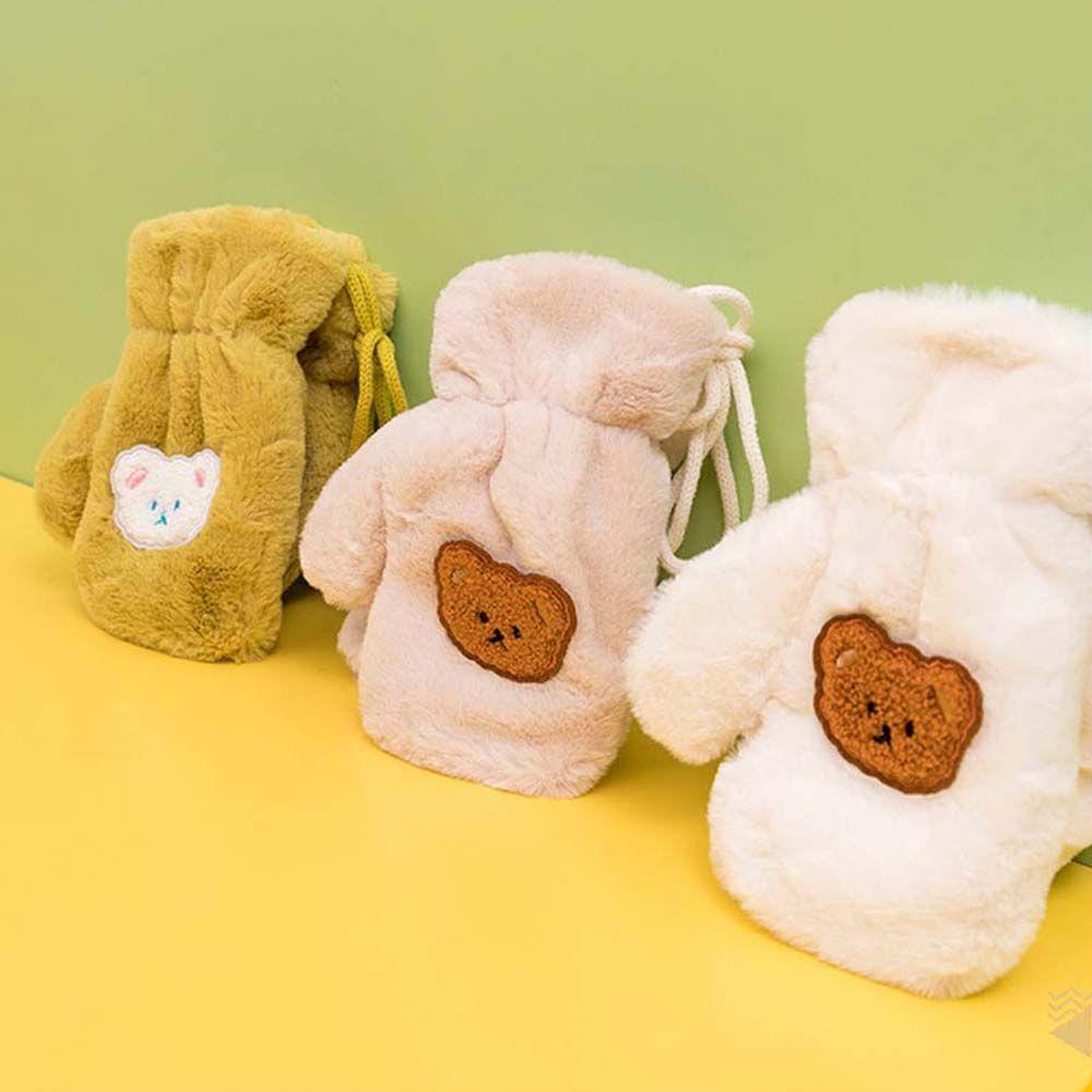 Găng Tay Lông Nhung Mềm Mại Hình Gấu Hoạt Hình Dễ Thương Cho Bé