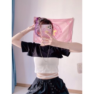 Áo cột eo phối croptop [bảng trắng phối đen và đen phối trắng]