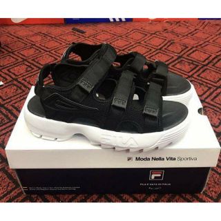 [ẢNH THẬT SHOP TỰ CHỤP 100%] DÉP SANDAL FILA  ĐEN NAM NỮ