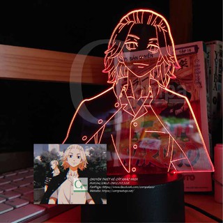 [ẢNH SHOP TỰ CHỤP] Đèn Ngủ ANIME LED 3D Tokyo Revengers Manjiro Sano Type 02 ATKR0102 16 màu tùy chỉnh