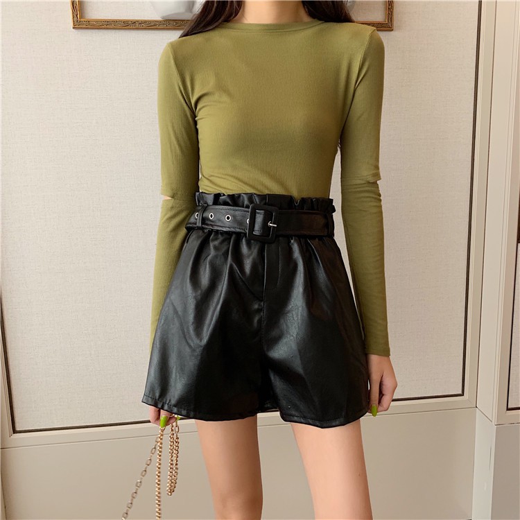 Quần Đùi Da Pu Ống Rộng Thời Trang Cho Nữ | BigBuy360 - bigbuy360.vn