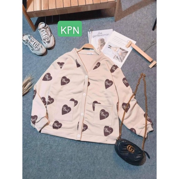 Khoác cadigan nỉ in Tim cực đẹp.hangtotgiare98