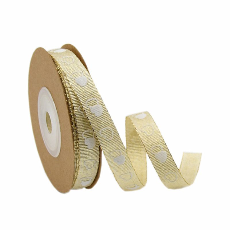 Cuộn Dây Ruy Băng 10m In Hình Trái Tim Dùng Trang Trí Tiệc Cưới / Valentine