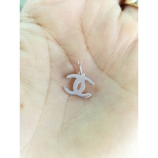 Charm móc treo chữ C lồng biểu tượng Chan nel bạc s925 vĩnh viễn bảo hành bạc Thuylamshop