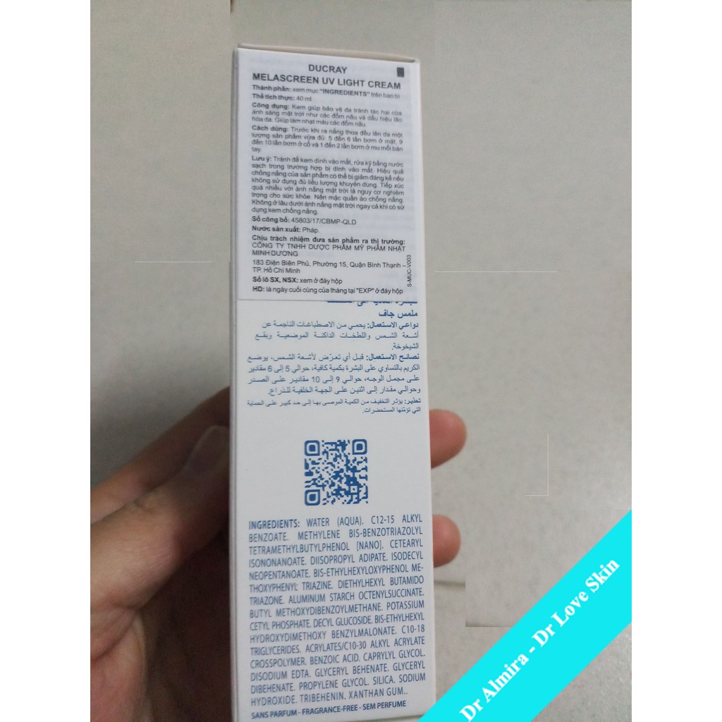 Kem Chống Nắng Chống Oxy Hóa Sáng Da Ducray Melascreen UV Light Cream SPF50